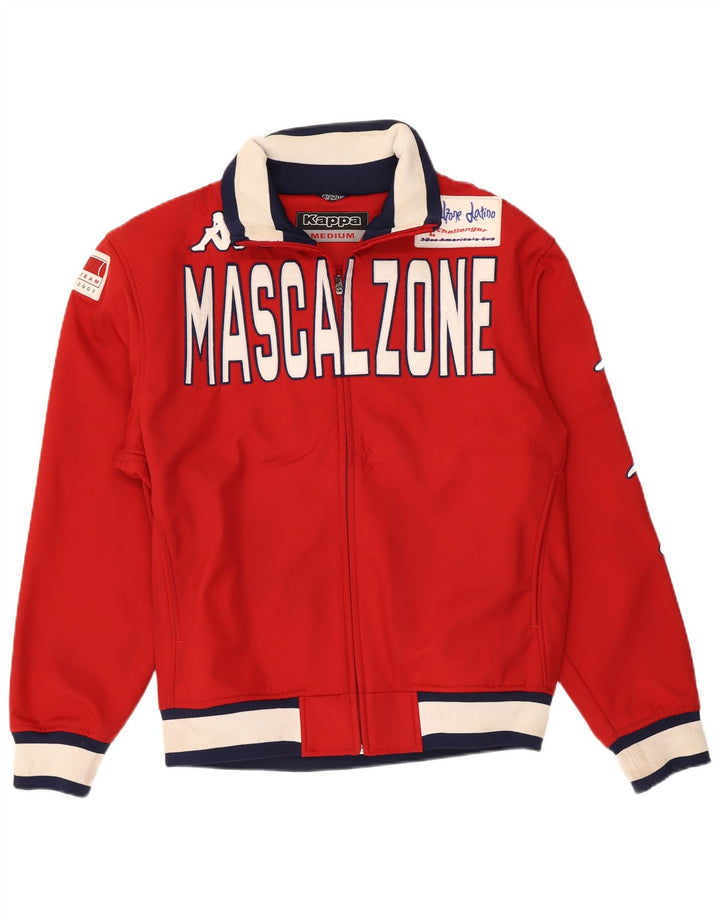 Kappa Mens Graphic Tracksuit Top Jacket Médio Vermelho Colorblock Poliéster