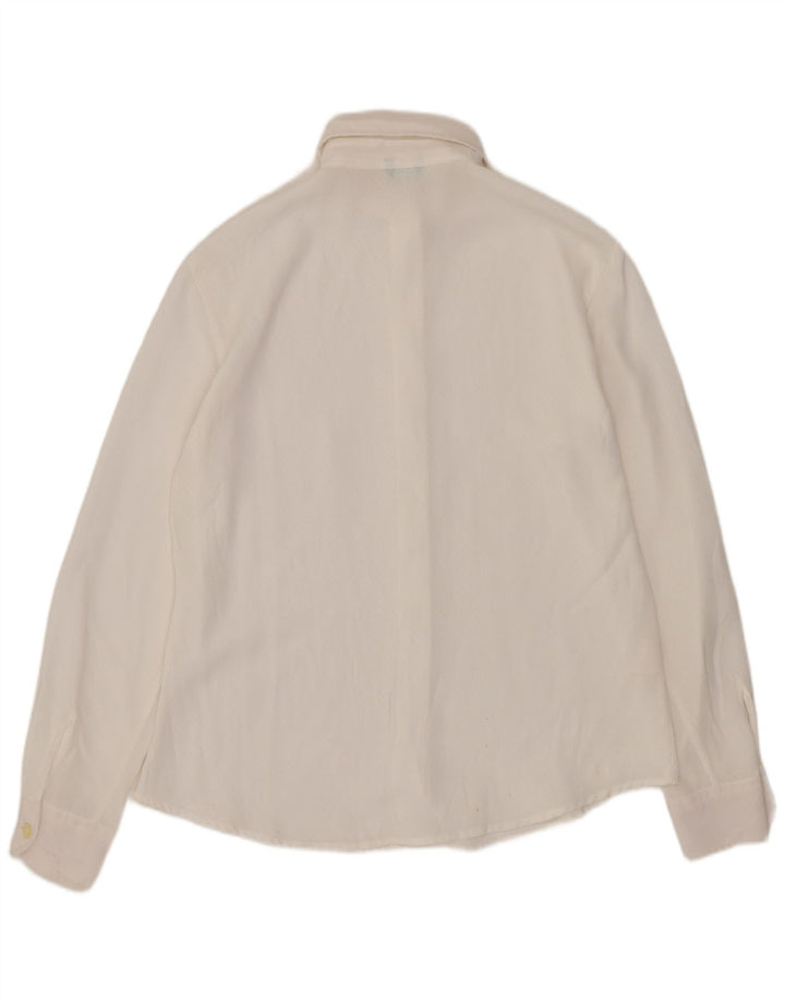 Camisa Benetton Mulher UK 12 Médio Branco
