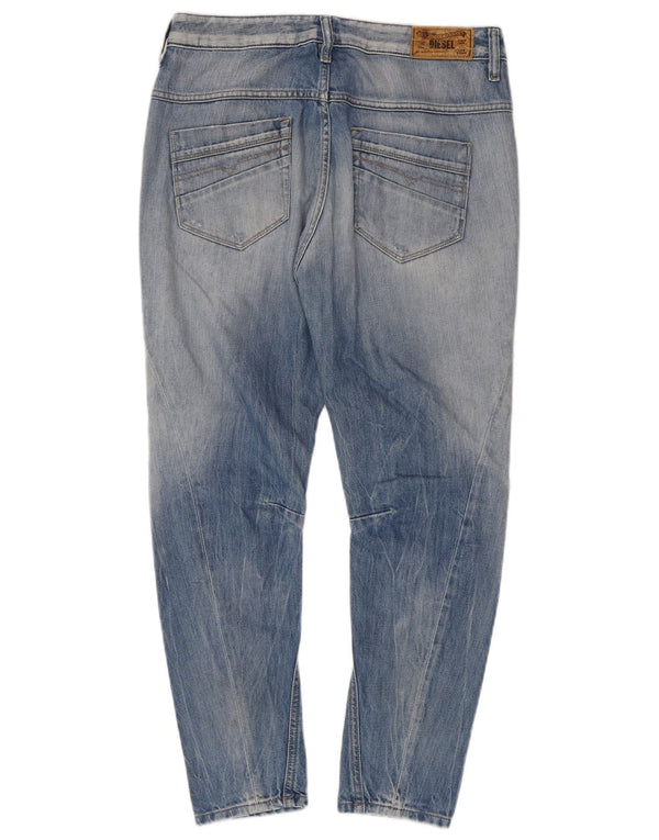 Diesel feminino Fayza cintura baixa, ajuste relaxado, jeans reto W27 L26 azul