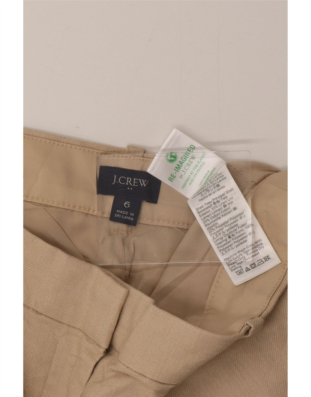 J. CREW Shorts Chino Feminino US 6 Médio W28 Algodão Bege
