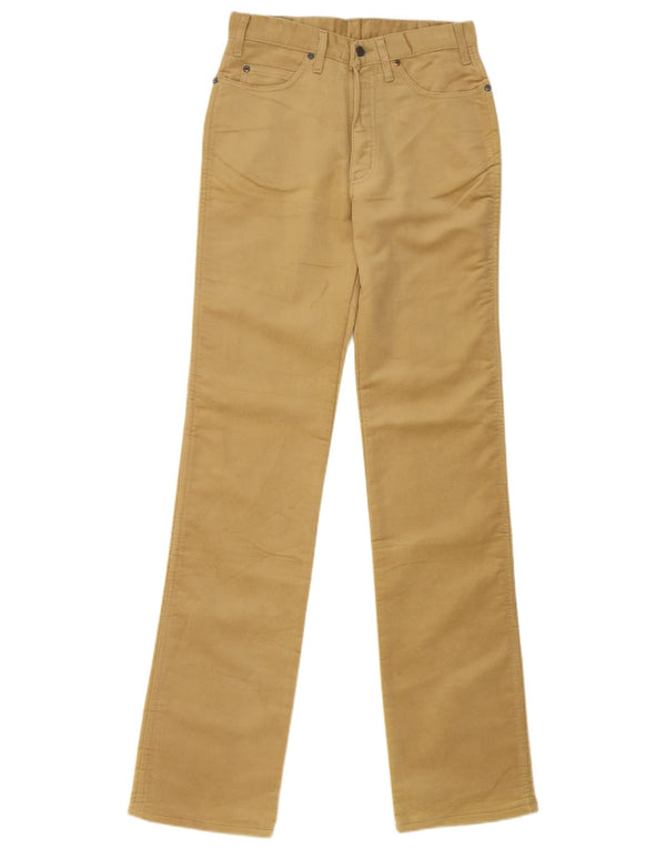 Calças casuais finas femininas vintage W29 L33 algodão bege