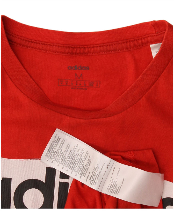 Adidas Mens Graphic T-Shirt Top Médio Algodão Vermelho