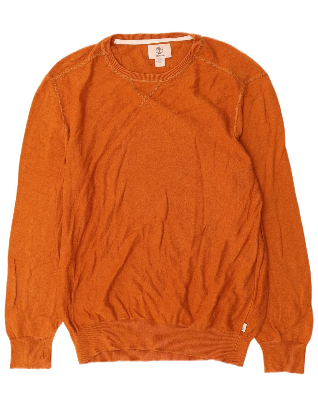 Suéter masculino Timberland Regular Fit com gola redonda, grande algodão laranja
