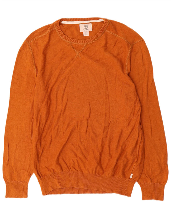 Suéter masculino Timberland Regular Fit com gola redonda, grande algodão laranja