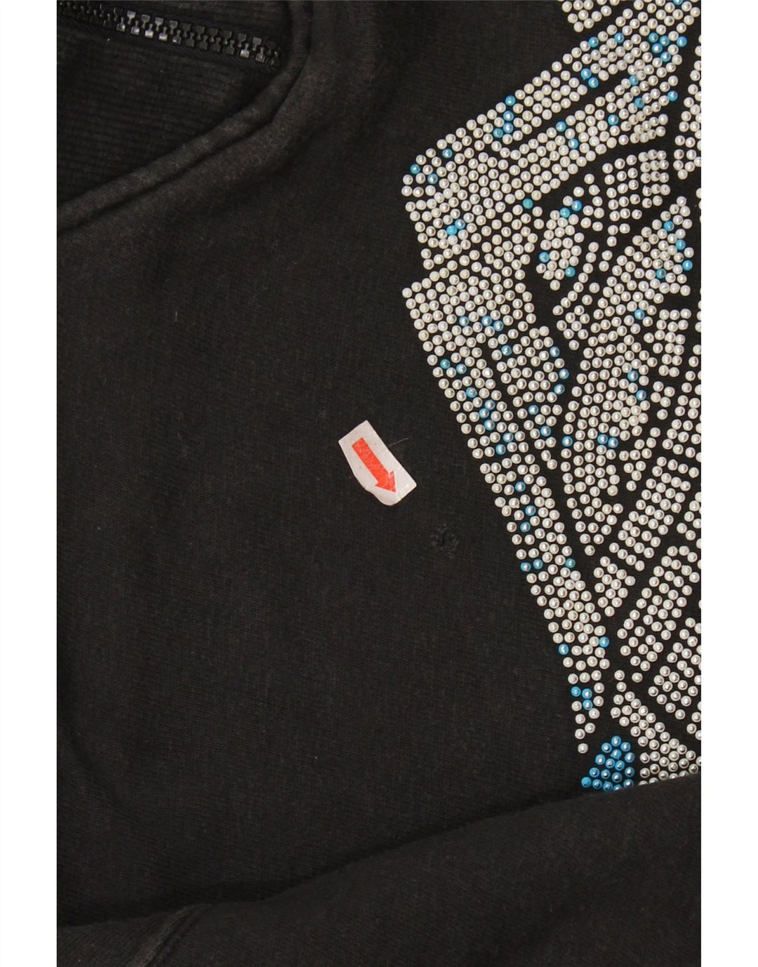 NORTONS Suéter feminino com gola e zíper gráfico UK 14 médio preto