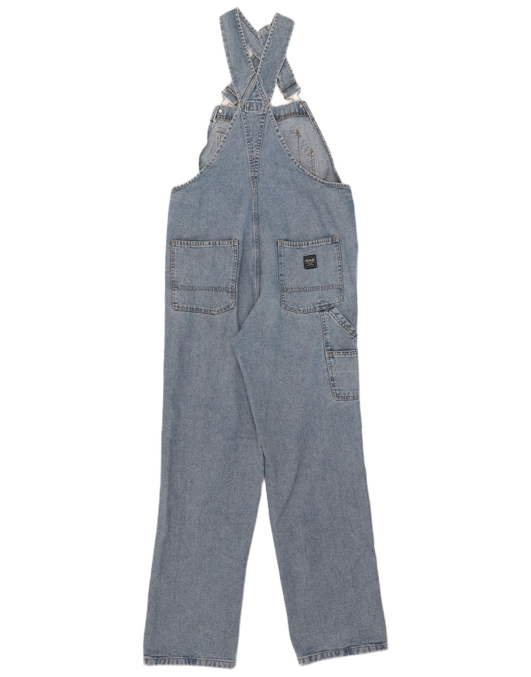 Gas Mens Cargo Macacão Jeans Médio W34 L31 Azul Algodão