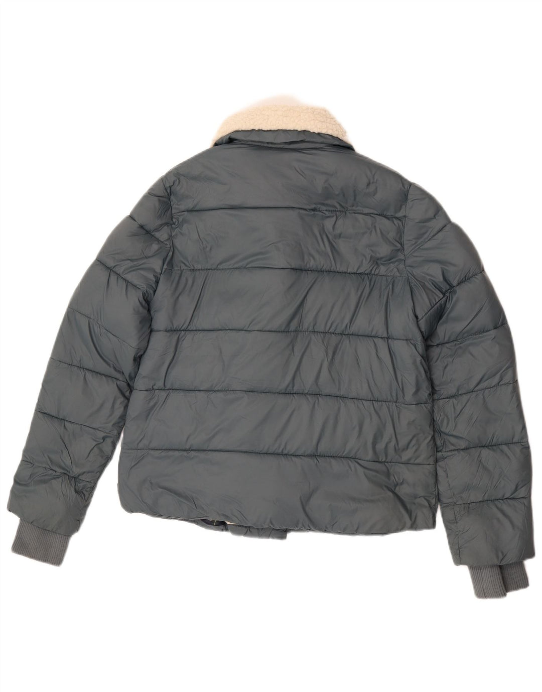 Jaqueta acolchoada feminina White Stuff UK 10 nylon azul pequeno