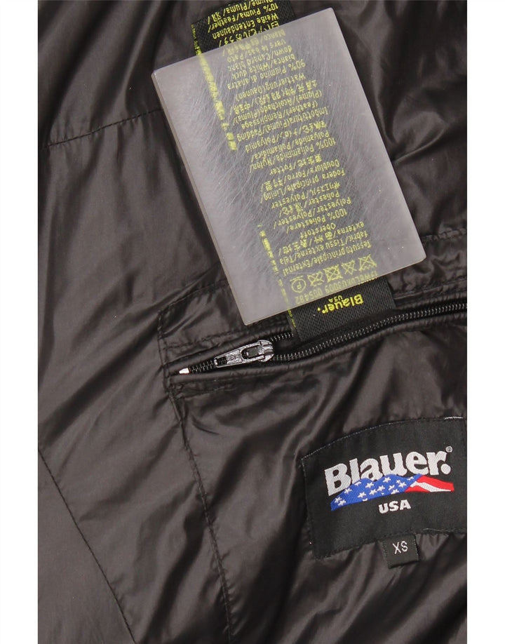 Casaco acolchoado com capuz feminino BLAUER UK 6 XS poliéster preto