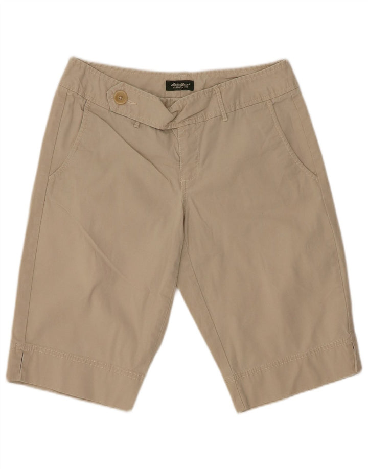 EDDIE BAUER Shorts feminino Vashon Fit Chino EUA 2 XS W28 algodão bege