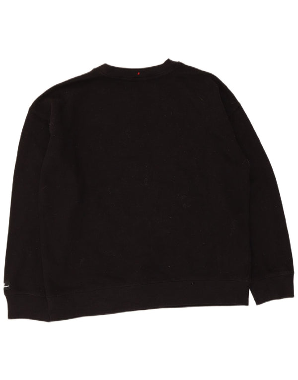 Suéter feminino Dkny solto com estampa gráfica Reino Unido 12 algodão preto médio