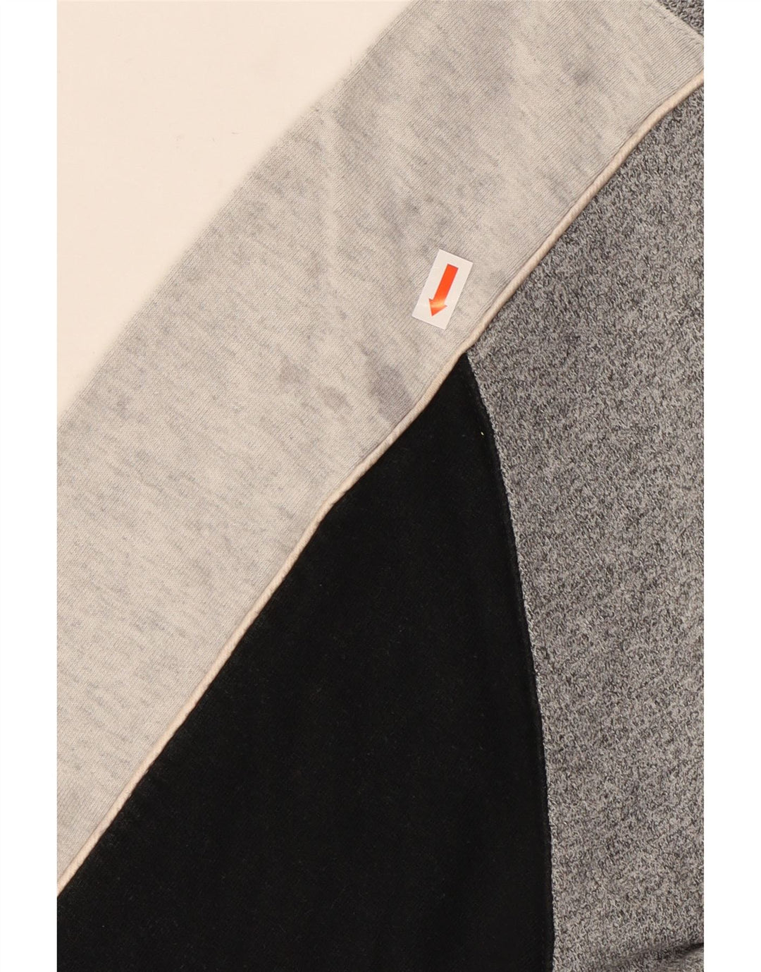 CHAMPION Suéter masculino com gola e zíper, grande, cinza, algodão colorblock