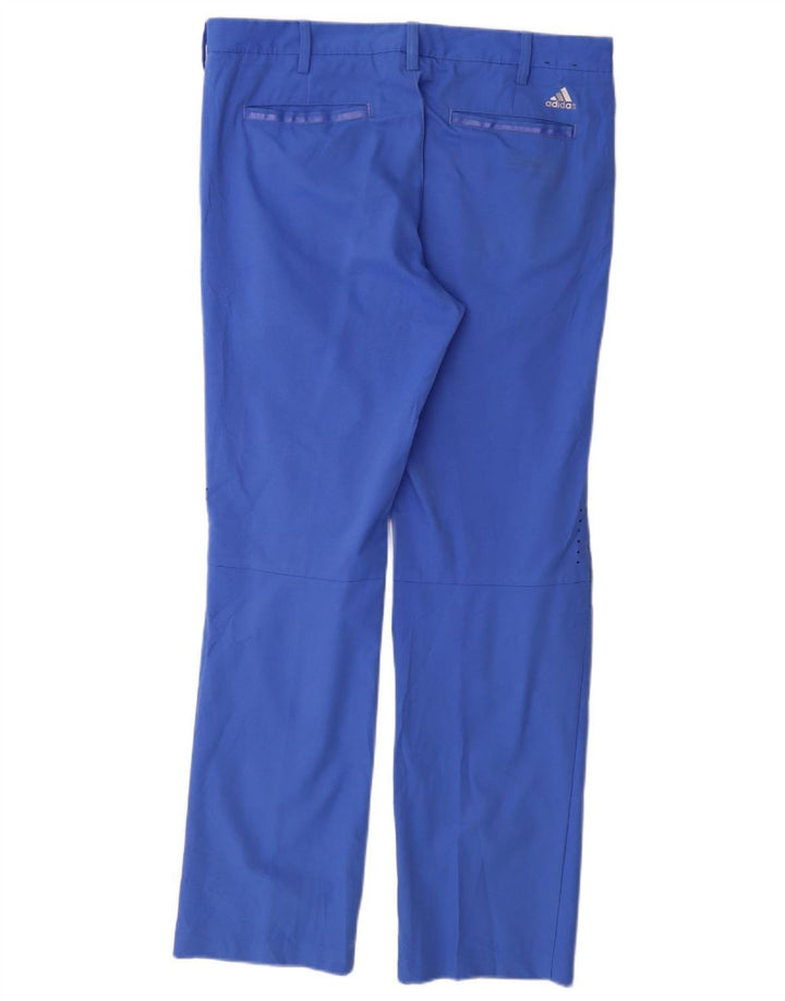 Adidas Mens Coolmax Straight Chino Calças W34 L32 Azul Poliéster