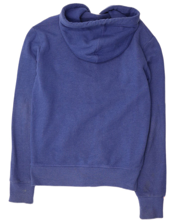 Suéter masculino Superdry com capuz e zíper pequeno azul algodão