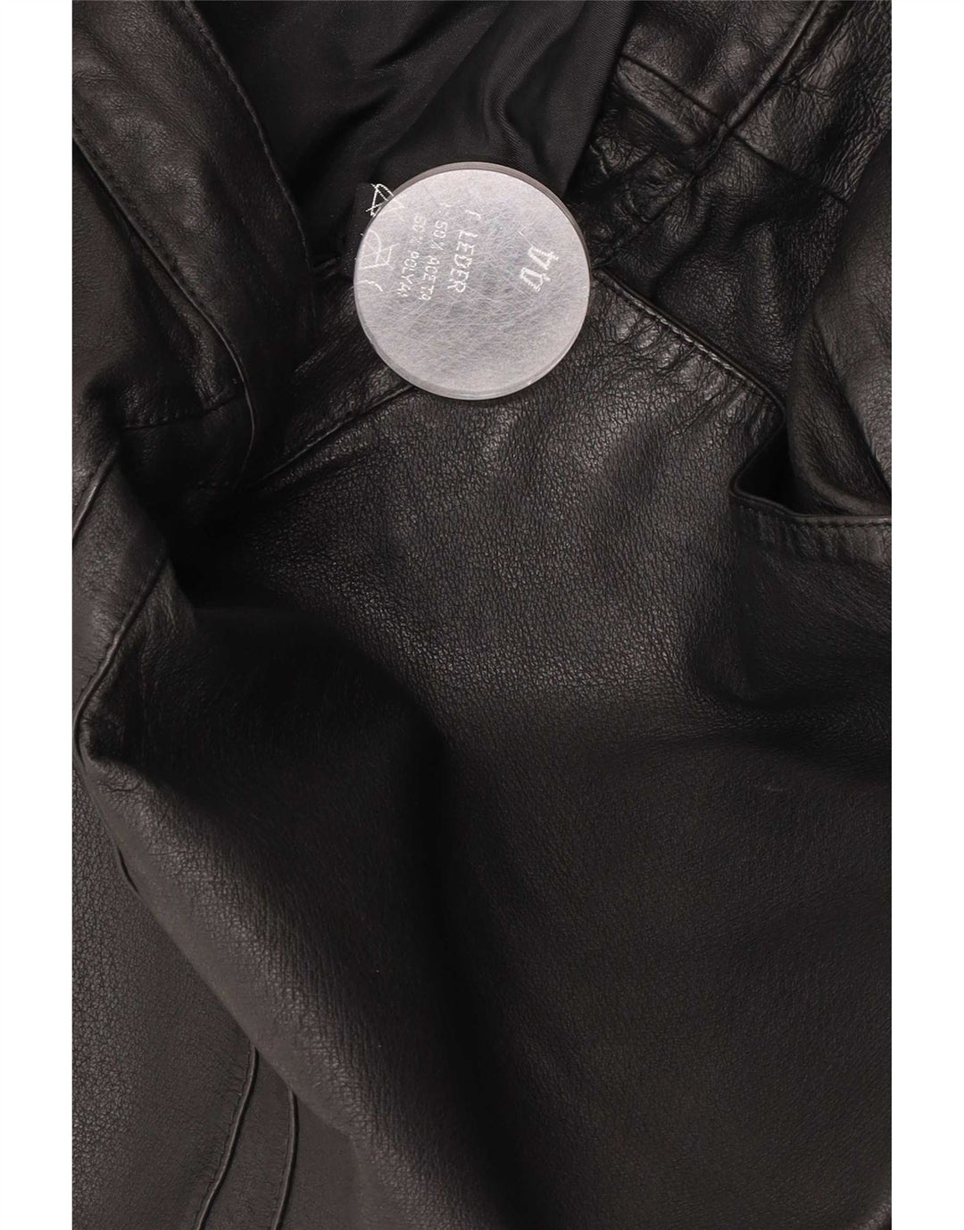 Saia de couro feminina vintage IT 44 médio W32 couro preto