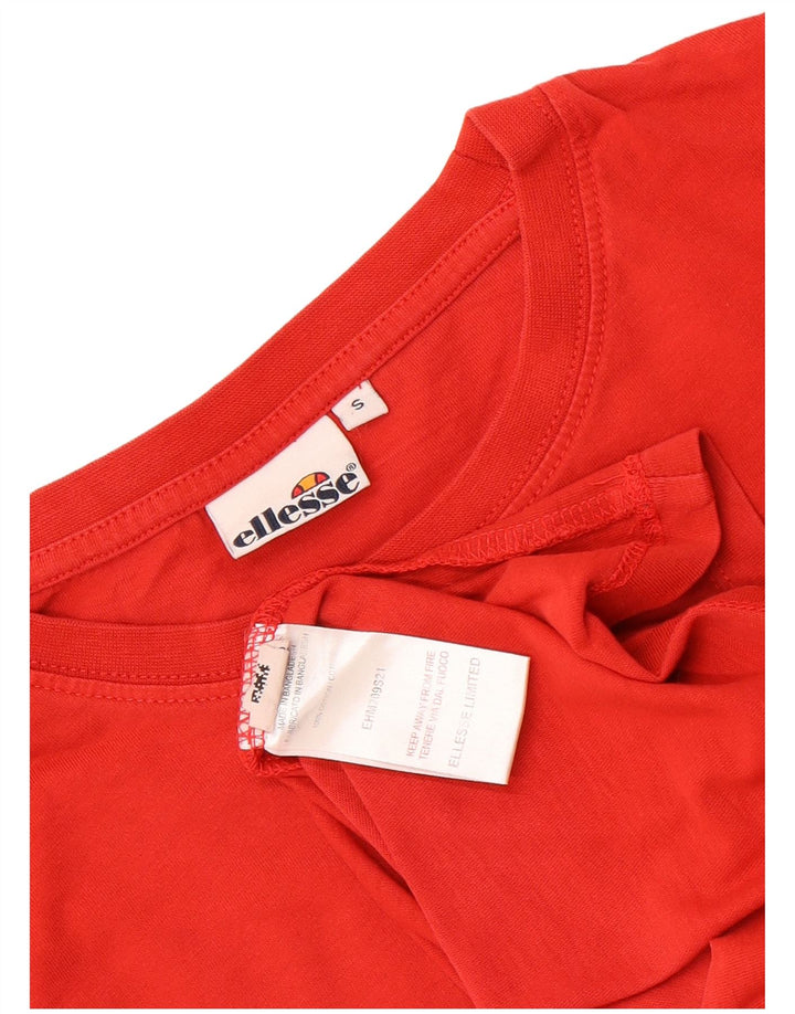 Camiseta masculina Ellesse com estampa gráfica pequena de algodão vermelho