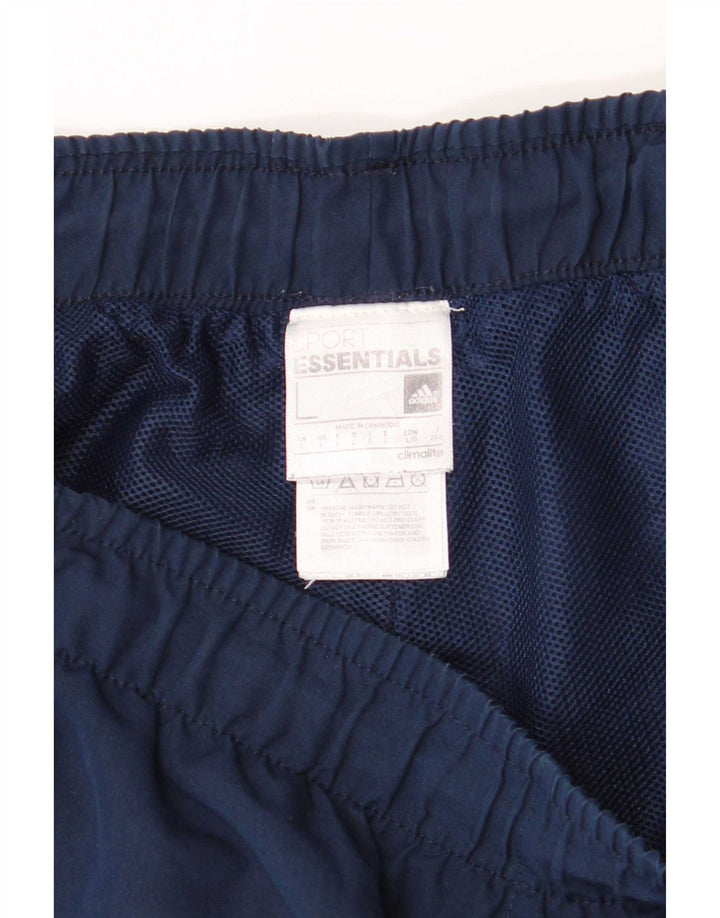 Adidas Mens Regular Sport Shorts Grande Azul Marinho Poliéster Esportes