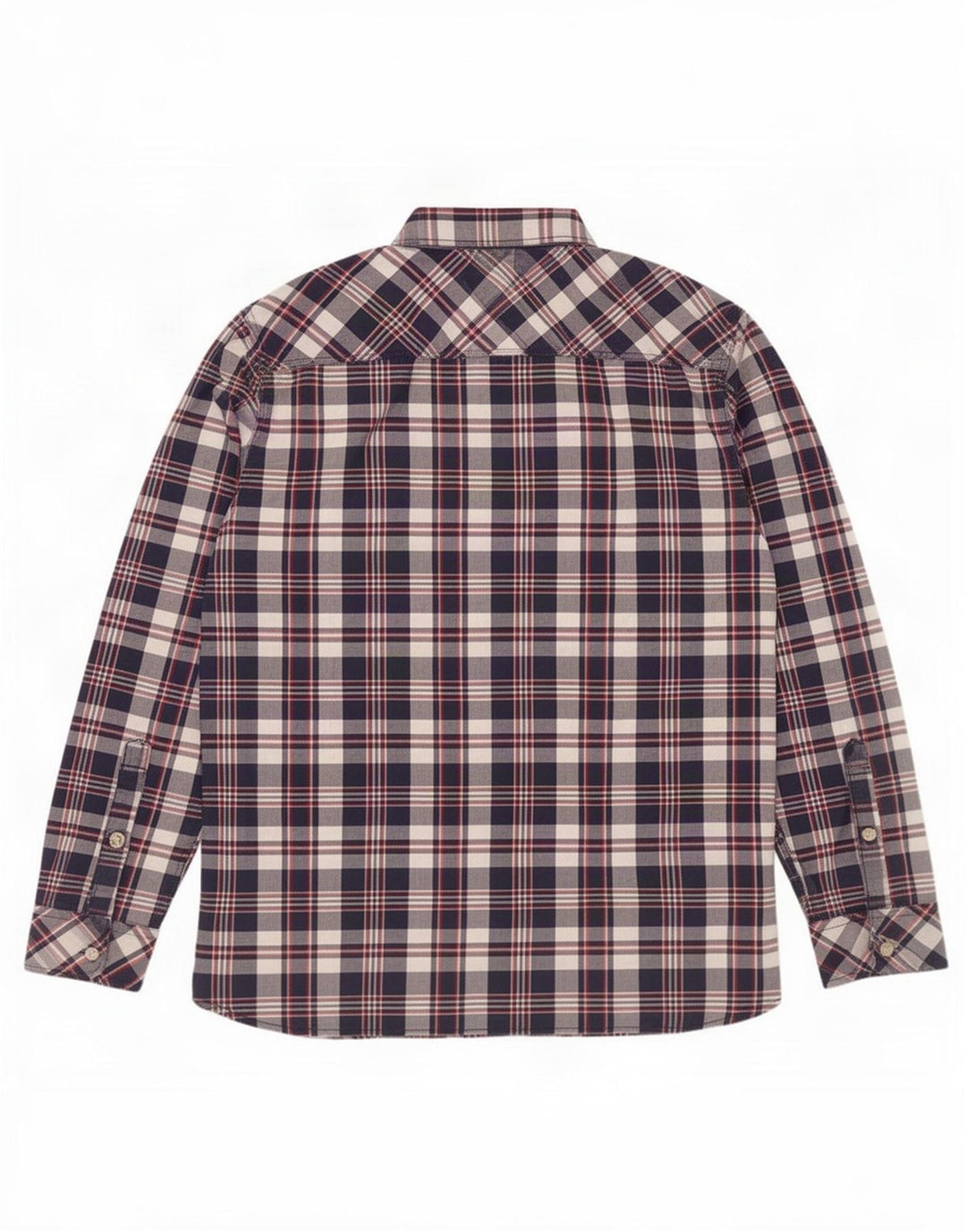 Camisa masculina Tommy Hilfiger média xadrez azul marinho