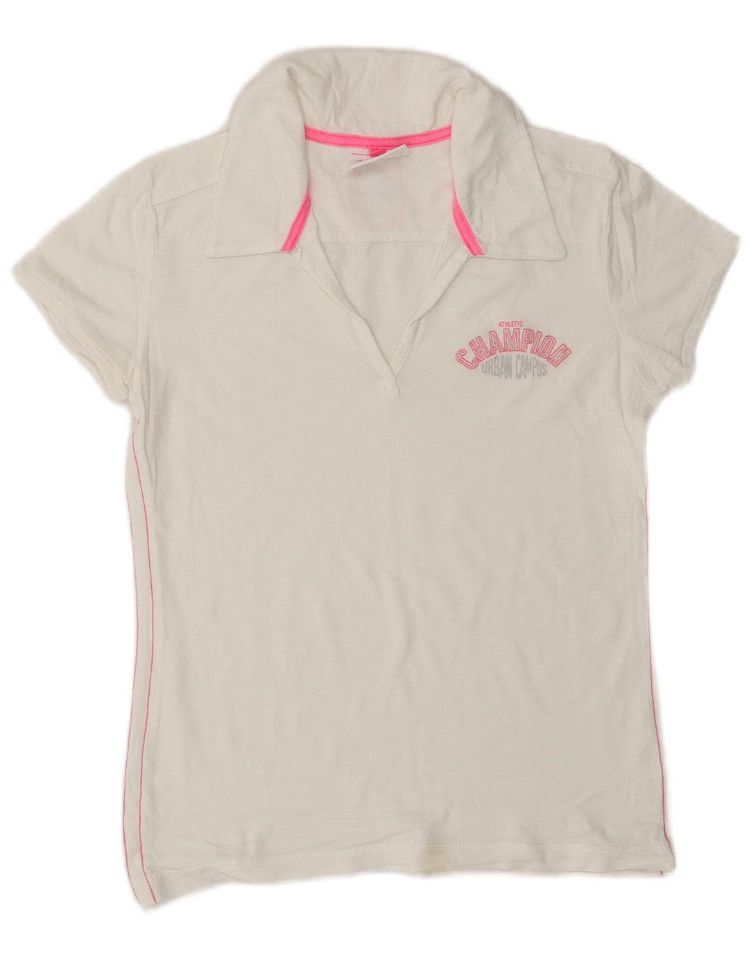Camisa polo feminina CHAMPION Heritage Fit UK 12 médio branco