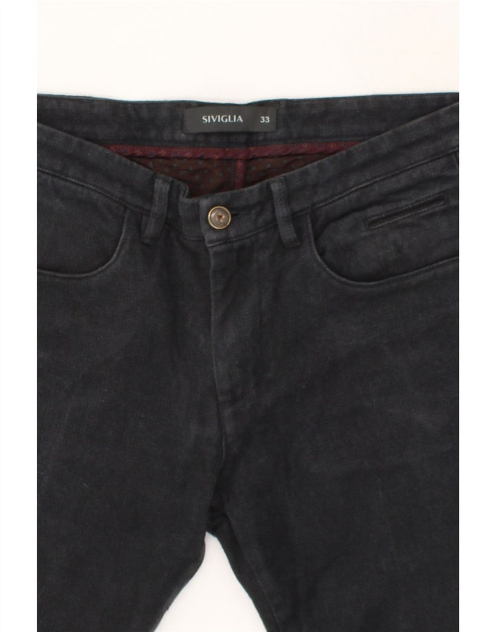 SIVIGLIA Mens Slim Casual Trousers W33 L29 Grey Cotton Vintage SIVIGLIA and Second-Hand SIVIGLIA from Messina Hembry 