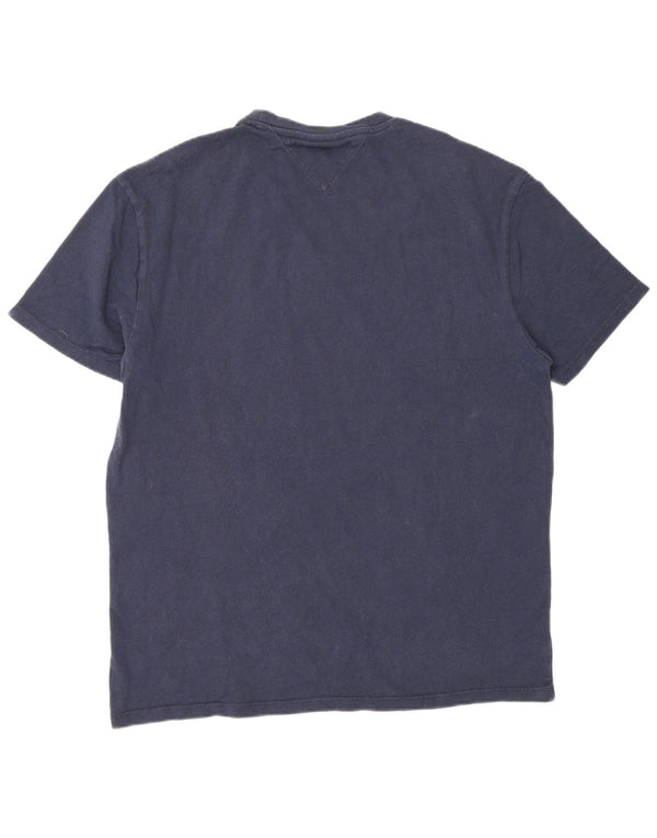 Tommy Hilfiger Camiseta masculina gráfica Top Médio Azul Marinho