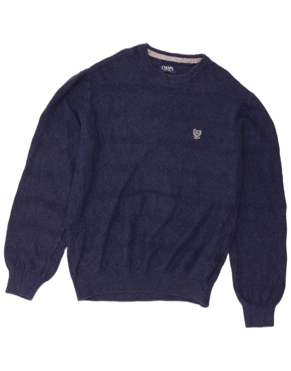 Suéter masculino Chaps com gola canoa médio listrado azul marinho