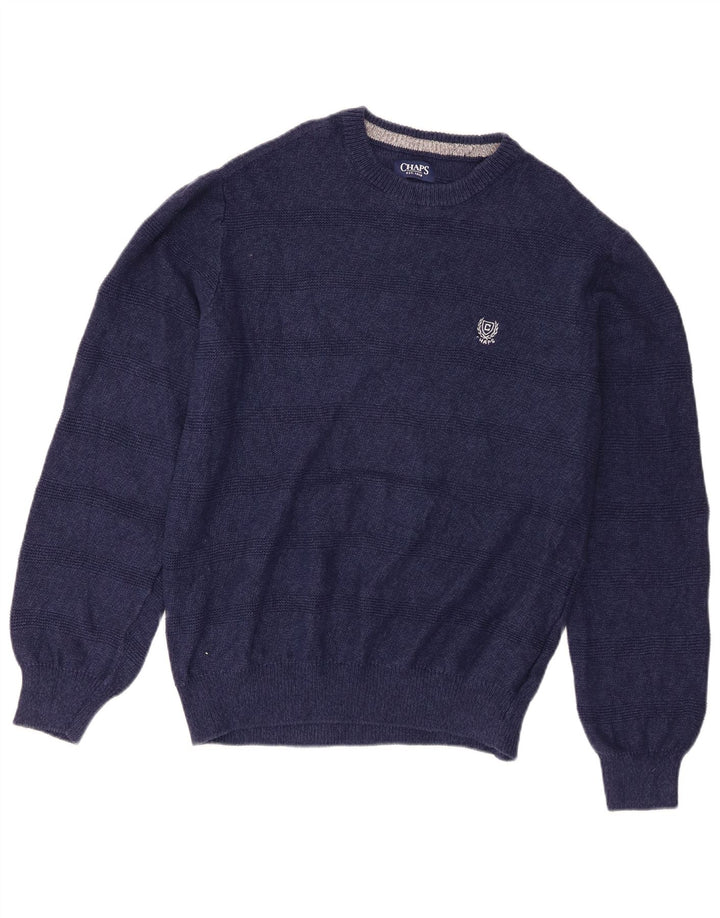 Suéter masculino Chaps com gola canoa médio listrado azul marinho