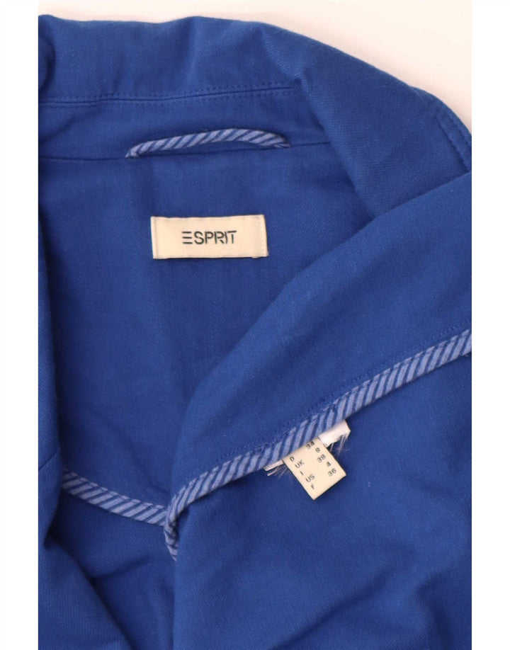 Jaqueta blazer feminina Esprit com 1 botão grande Reino Unido 8 pequena azul