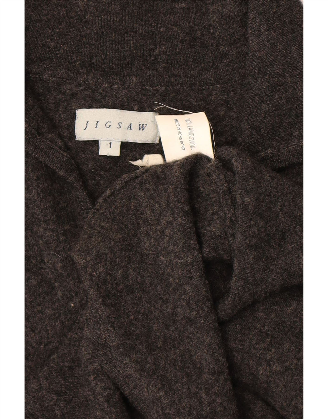 JIGSAW Vestido feminino manga 3/4 Reino Unido 8 lã de cordeiro cinza pequena