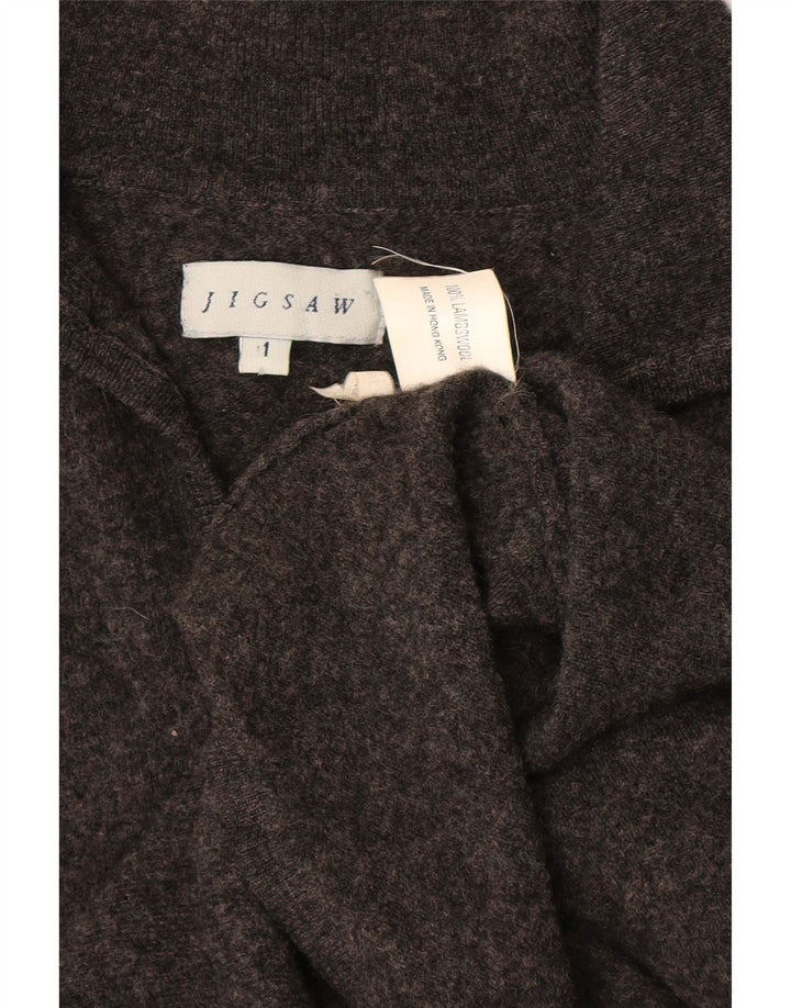 JIGSAW Vestido feminino manga 3/4 Reino Unido 8 lã de cordeiro cinza pequena
