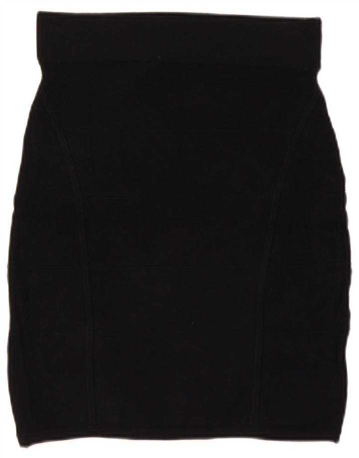 Saia lápis feminina Oasis Reino Unido 12 médio W28 viscose preta