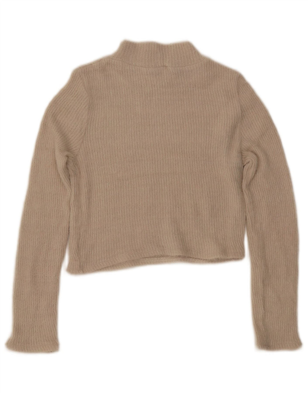 Suéter feminino ZARA com gola tartaruga e gola redonda, tamanho médio, off white
