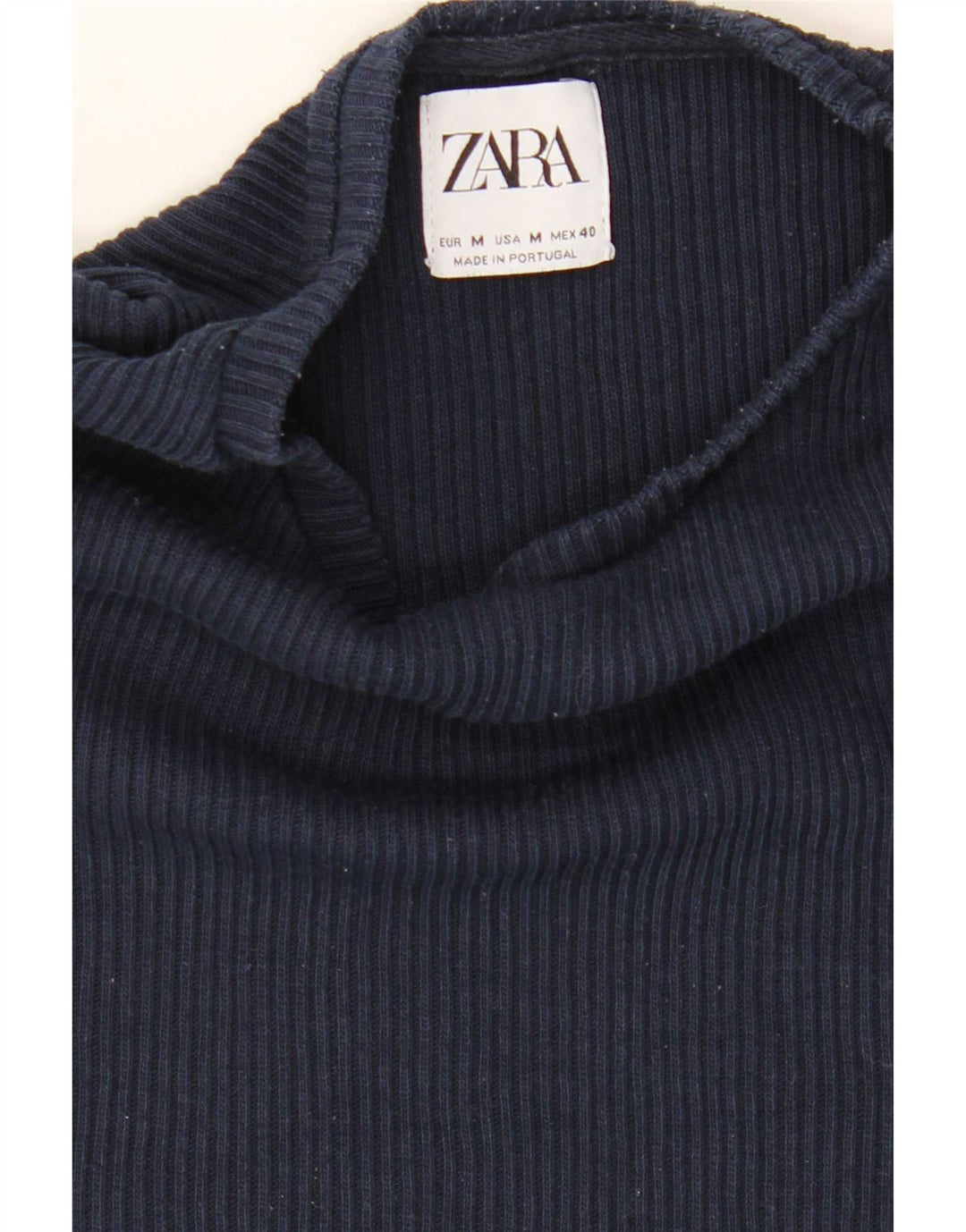 Camiseta masculina Zara Top médio azul marinho