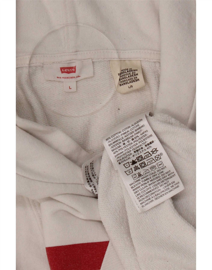 Suéter com capuz gráfico masculino Levi's grande algodão branco