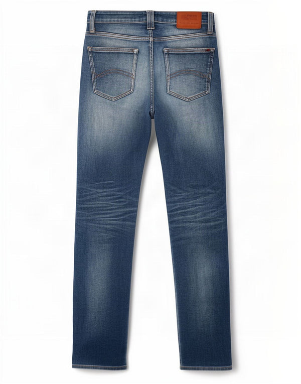 Jeans retos femininos Tommy Hilfiger W28 L32 algodão azul