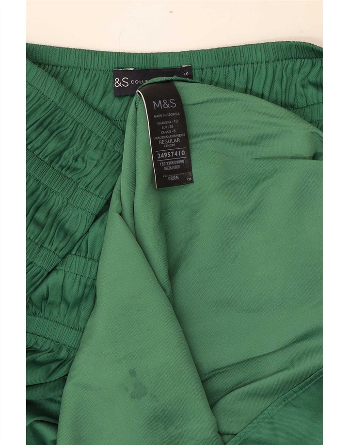 Saia maxi feminina Marks & Spencer Reino Unido 10 pequena W34 poliéster verde
