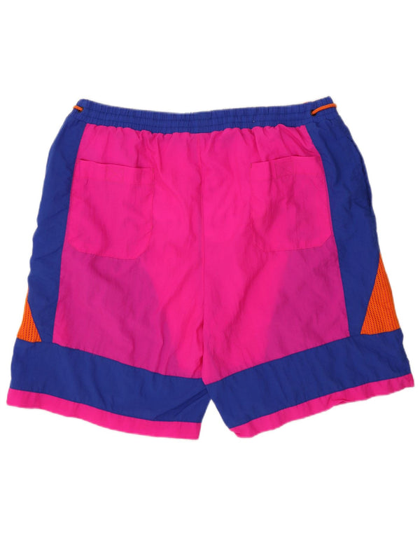Shorts de natação masculino vintage XL azul Colourblock Nylon