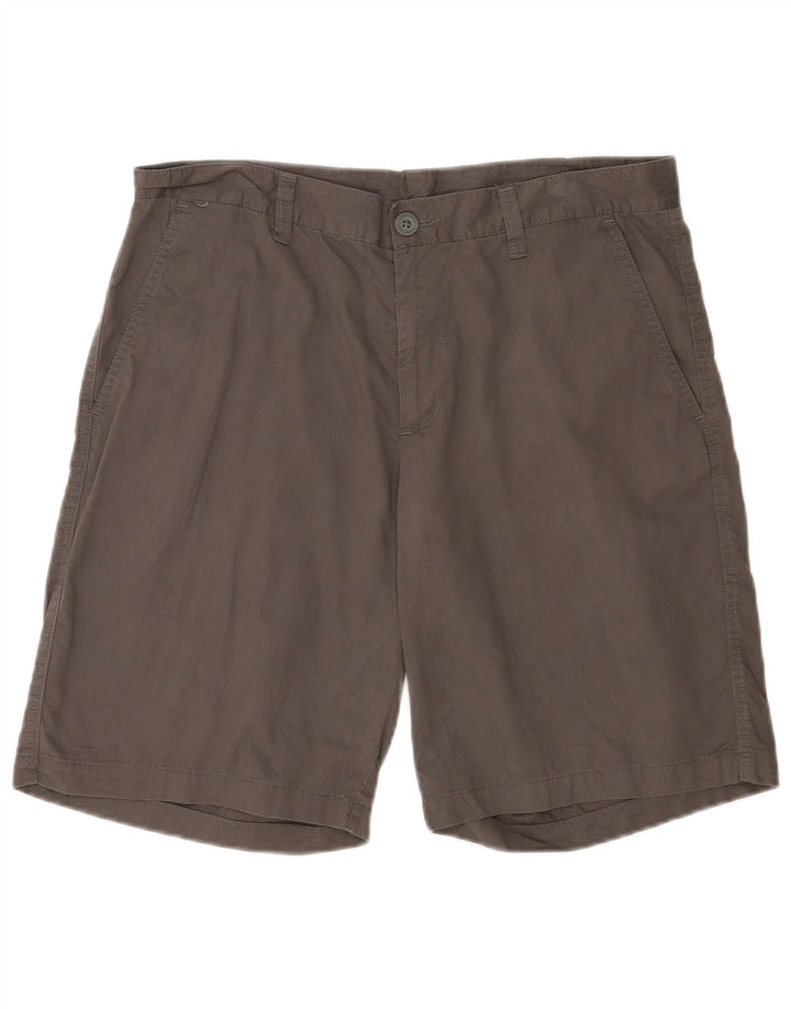 Columbia Mens Regular Chino Shorts W34 Grande Algodão Cinza