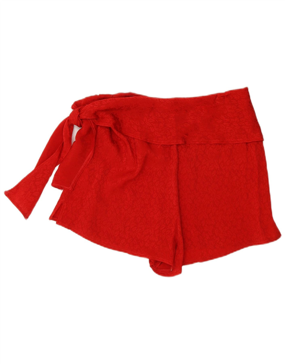 Shorts feminino vintage de cintura alta médio W28 vermelho floral