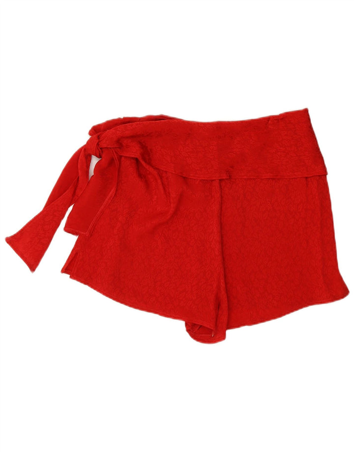 Shorts feminino vintage de cintura alta médio W28 vermelho floral