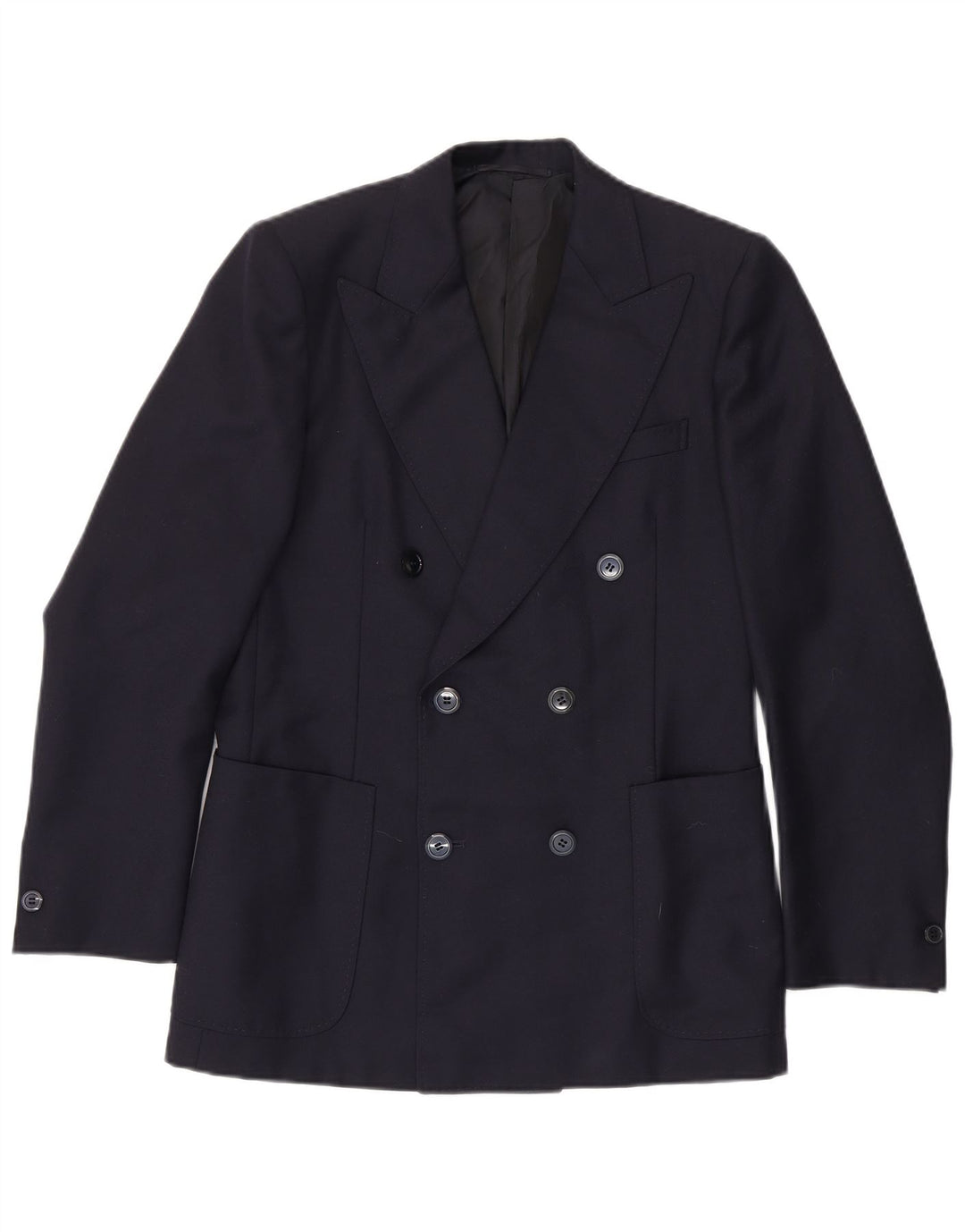 Jaqueta blazer masculina vintage com peito duplo IT 48 azul marinho médio