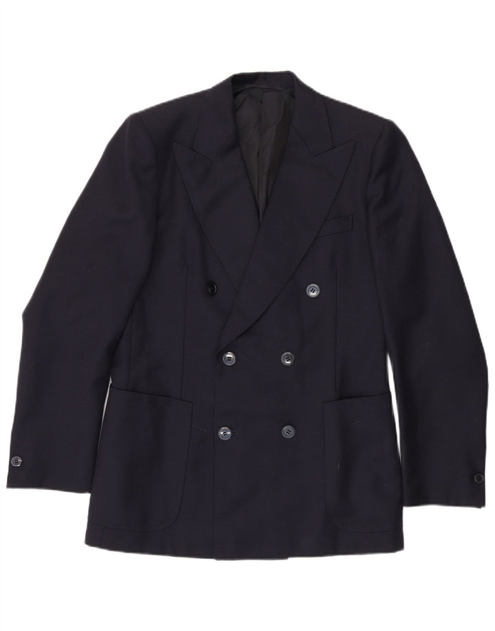 Jaqueta blazer masculina vintage com peito duplo IT 48 azul marinho médio