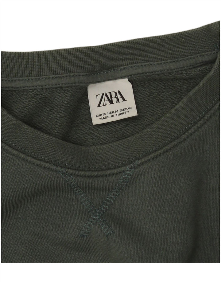 Zara moletom masculino jumper médio verde