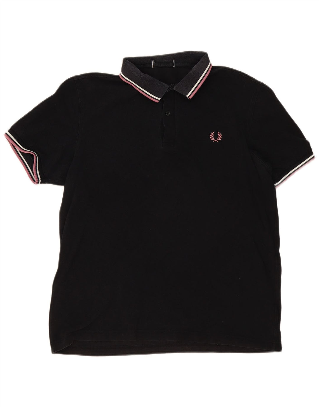 Camisa polo masculina Fred Perry de algodão preto médio