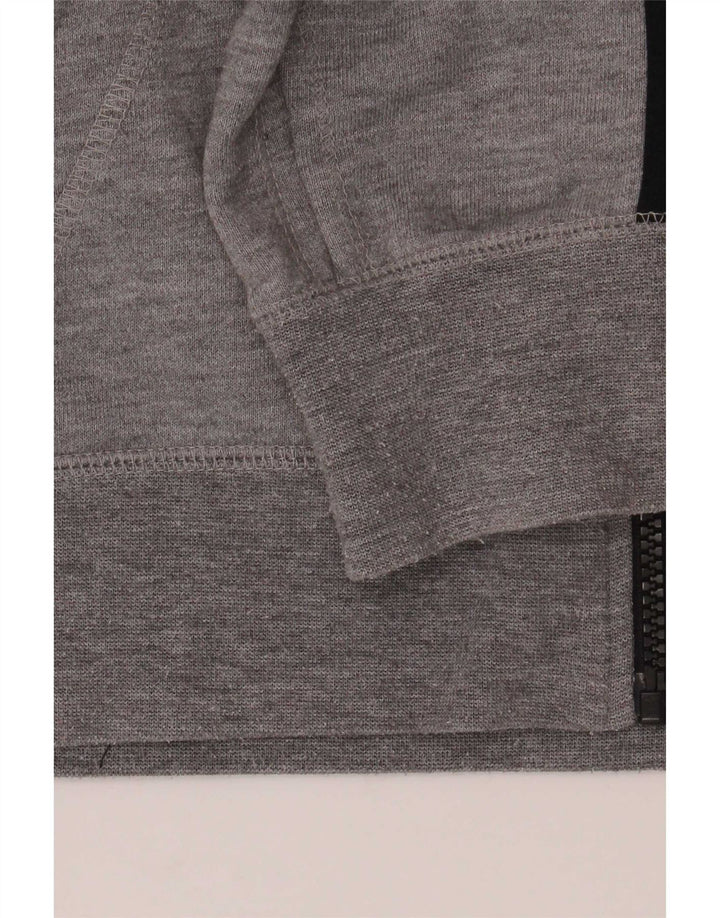 Suéter masculino Adidas Climalite Zip com capuz pequeno poliéster manchado cinza