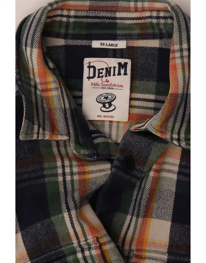 Camisa masculina de flanela Nils Sundrstrom 2XL xadrez multicolorida