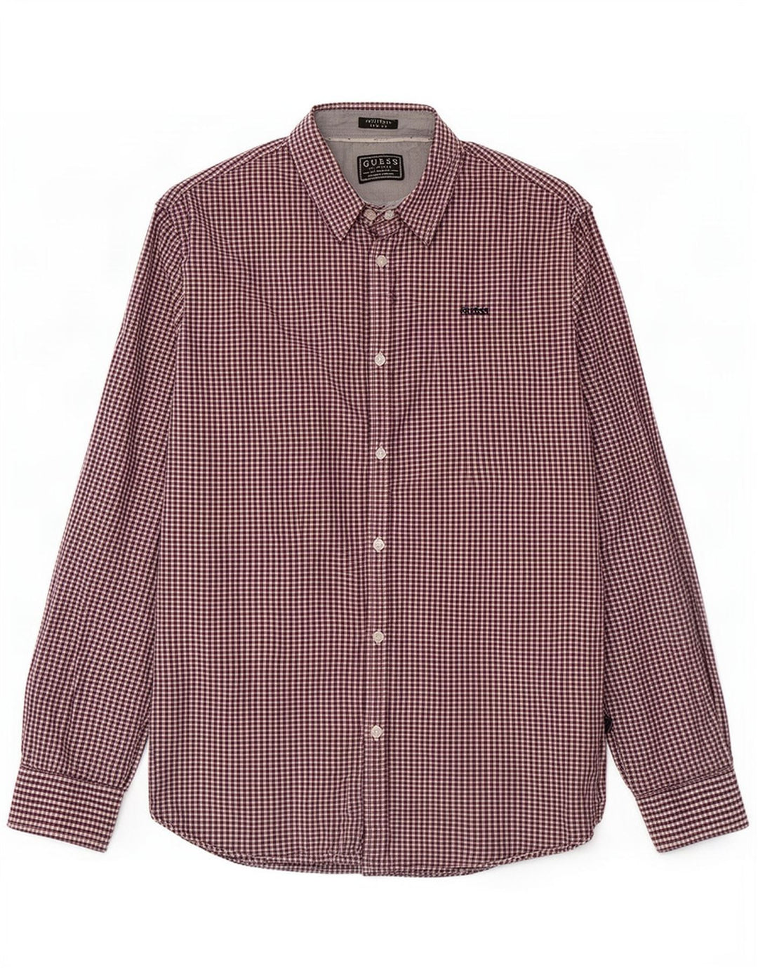 Guess Camisa masculina slim fit grande algodão guingão multicolorido