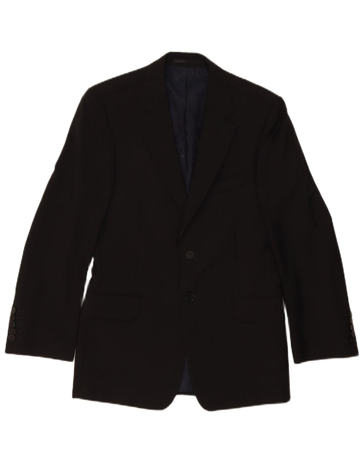 Jaqueta blazer masculina de 2 botões Paul Smith Reino Unido 36 pequena lã preta
