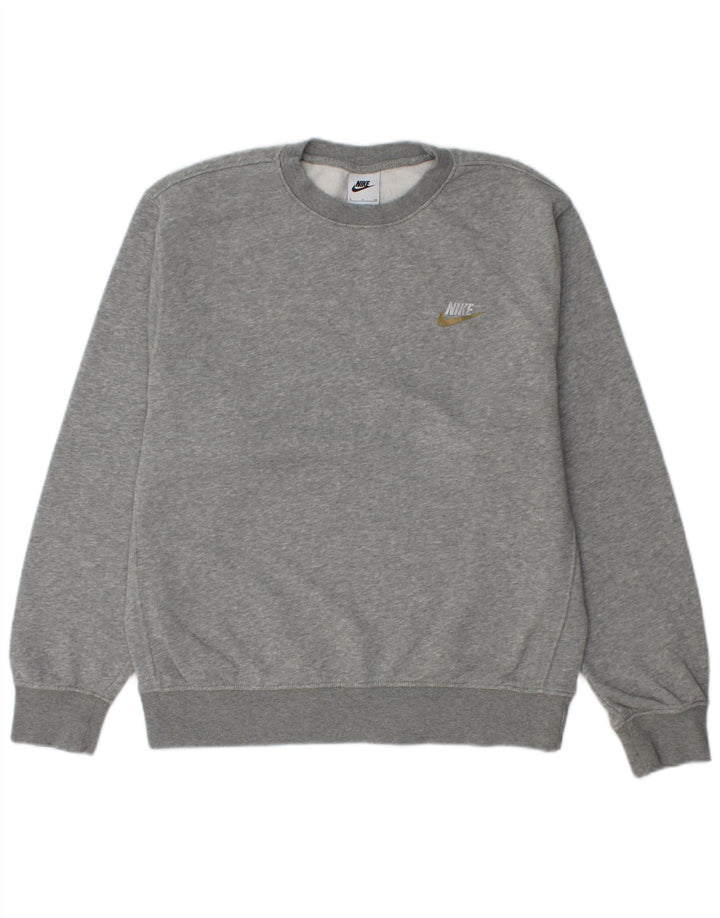 NIKE Masculino Loose Fit Moletom Jumper Pequeno Algodão Cinza