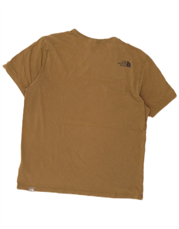 Camiseta gráfica masculina The North Face Top médio de algodão cáqui