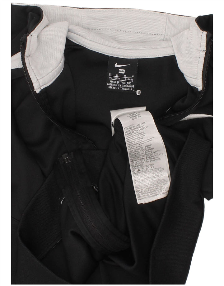 Suéter Nike Boys Zip com capuz 5-6 anos médio preto colorblock poliéster